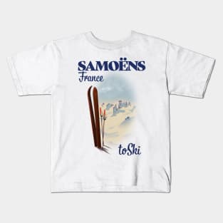 Samoëns France travel poster Kids T-Shirt